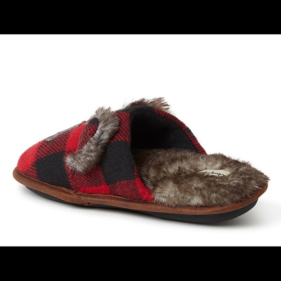Kid's Dearforms "lil bear" buffalo check scuff slippers - Picture 5 of 5